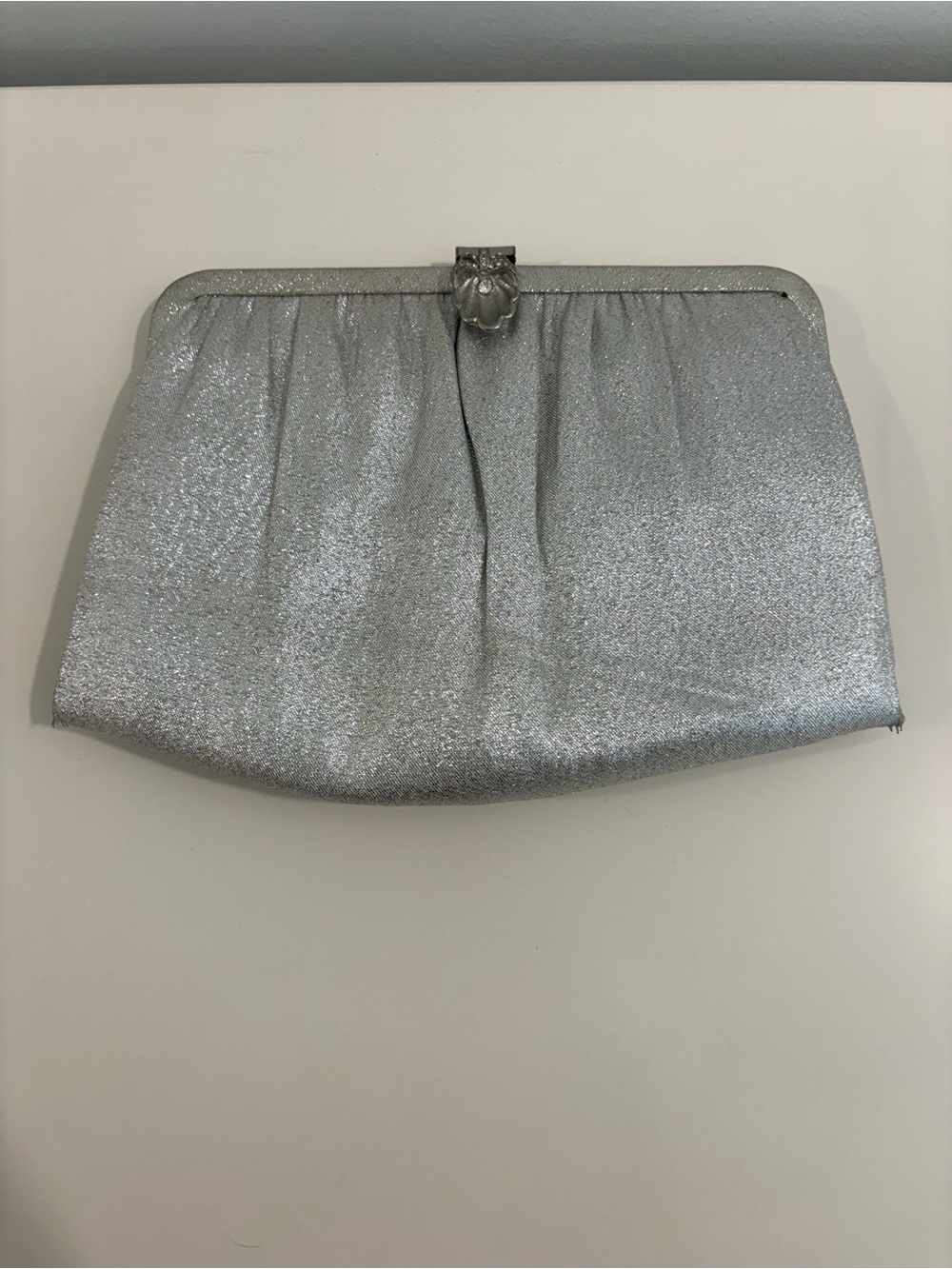 Vintage ANDé Silver-Trim Pink Satin Evening Bag